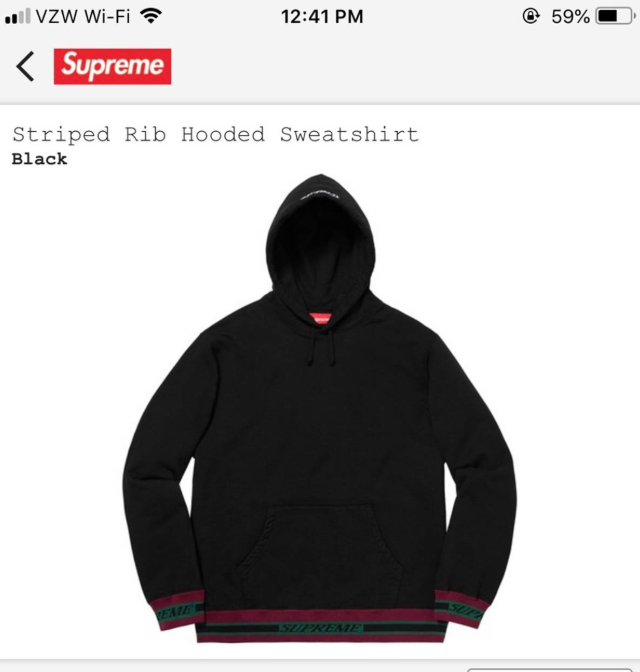 supreme striped sweatshirt
